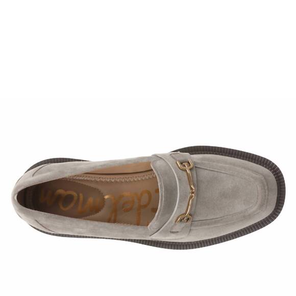 NEW SAM EDELMAN women's lea platform loafer in grey - Picture 5 of 5